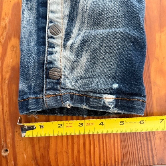 FWRD DENIM NEW YORK Jeans 32x34 Slim Fit Blue Wash Button Detail - Picture 6 of 7